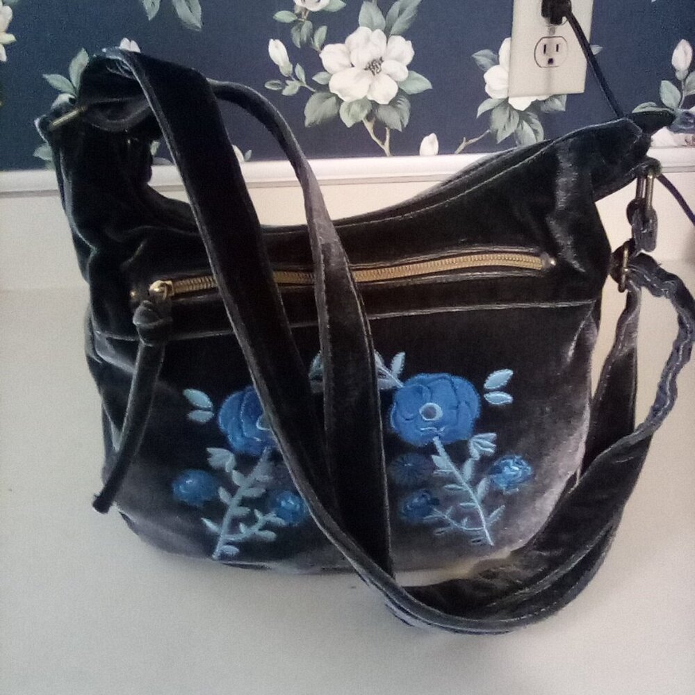 Wallflower Grey Velvet Purse